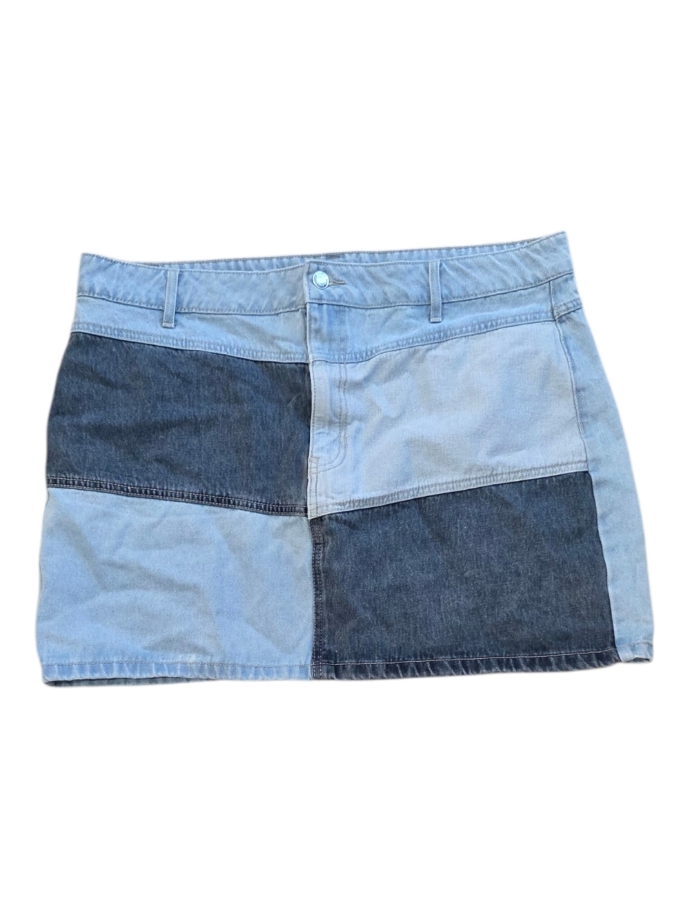 Wild Fable Light Blue Denim Patch Mini Skirt XL